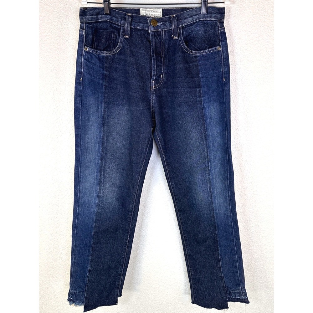 Current Elliott Straight Leg Jeans Cassady Raw Hem Selvedge Detail Minimalist 29